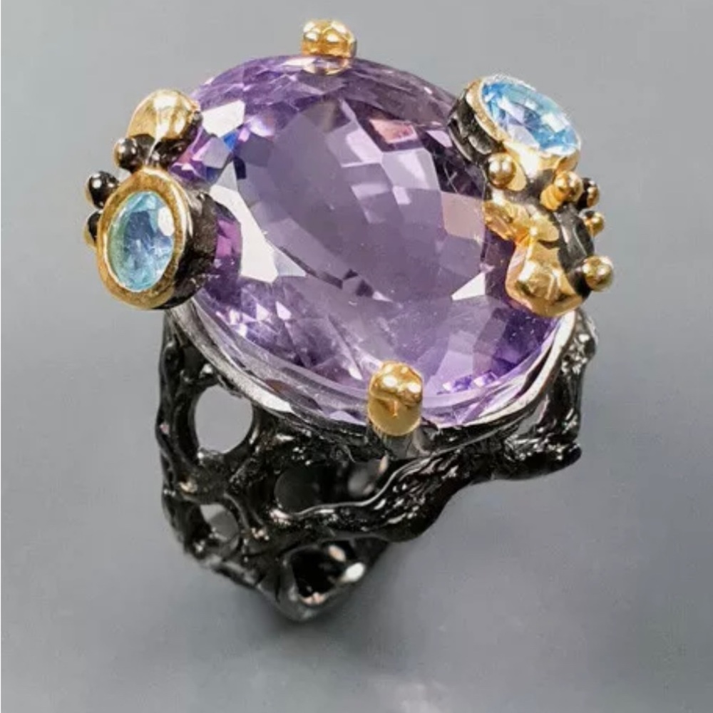 Impressive Genuine Amethyst Ring